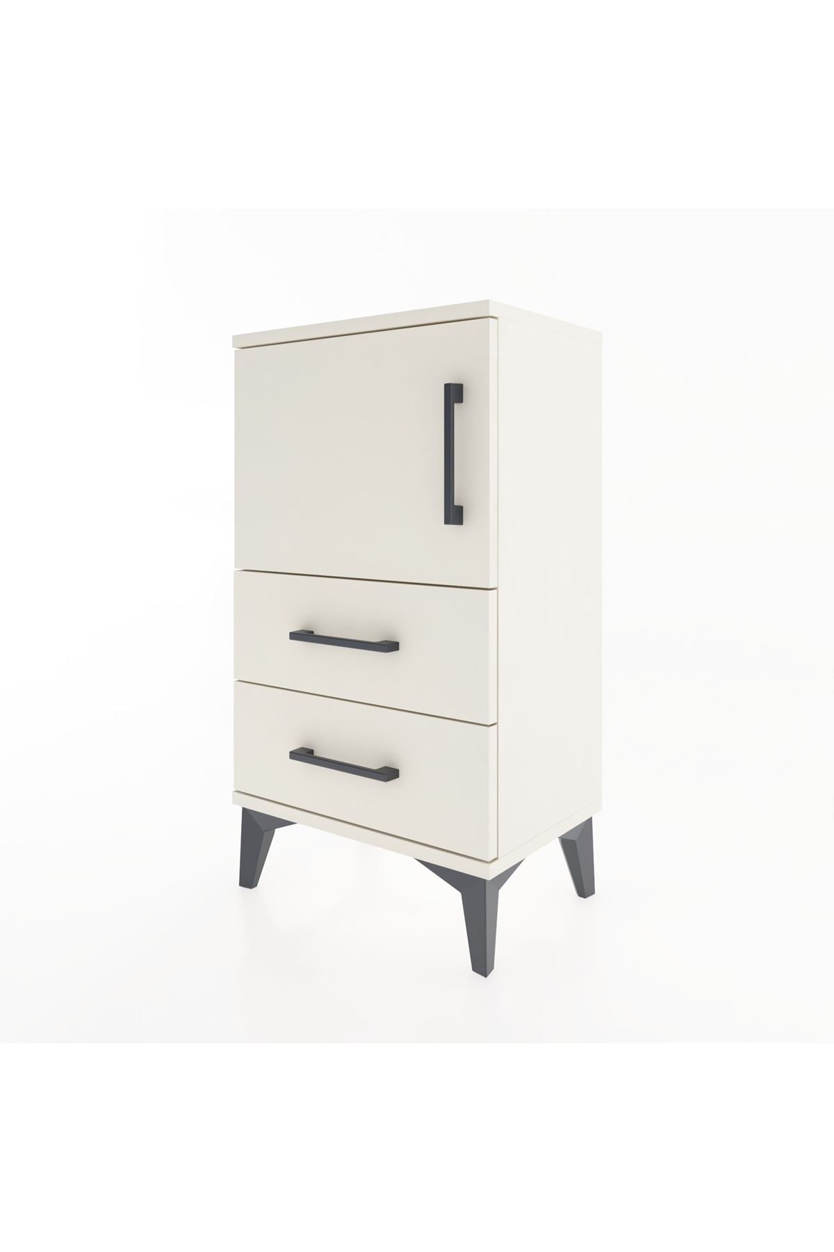 Arges Komodin 2 Raflı 2 Çekmeceli Tek Kapaklı 44x30x80 Aytaşı-Aytaşı