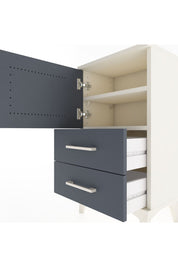 Arges Komodin 2 Raflı 2 Çekmeceli Tek Kapaklı 44x30x80 Aytaşı-Antrasit