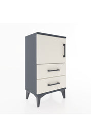 Arges Komodin 2 Raflı 2 Çekmeceli Tek Kapaklı 44x30x80 Antrasit-Aytaşı