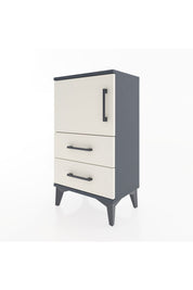 Arges Komodin 2 Raflı 2 Çekmeceli Tek Kapaklı 44x30x80 Antrasit-Aytaşı