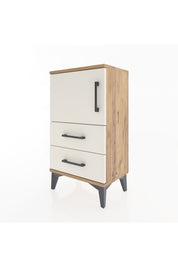 Arges Komodin 2 Raflı 2 Çekmeceli Tek Kapaklı 44x30x80 Çam-Aytaşı