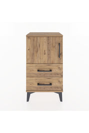 Arges Komodin 2 Raflı 2 Çekmeceli Tek Kapaklı 44x30x80 Çam-Çam
