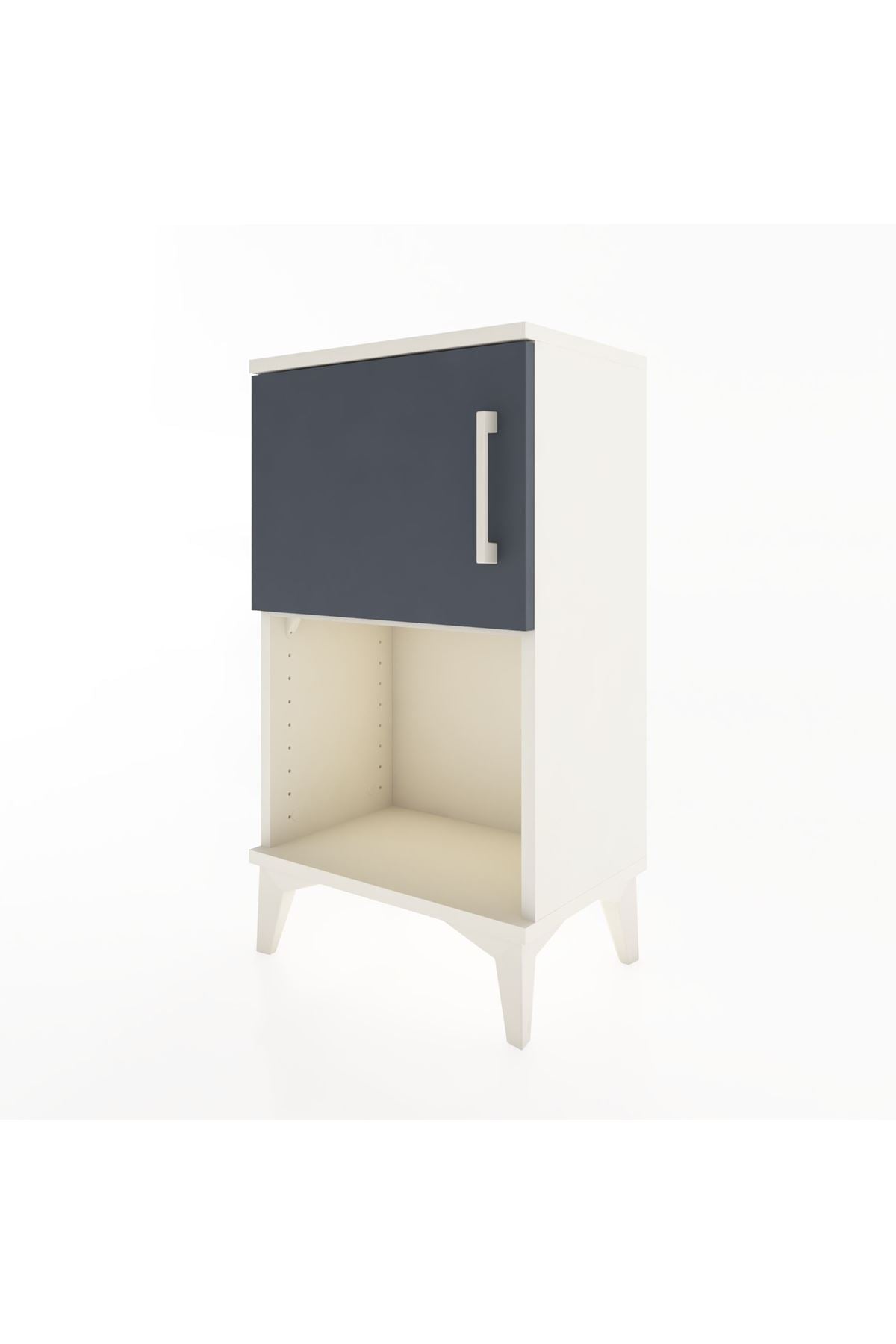 Arges Komodin 2 Raflı Tek Kapaklı 44x30x80 Aytaşı-Antrasit