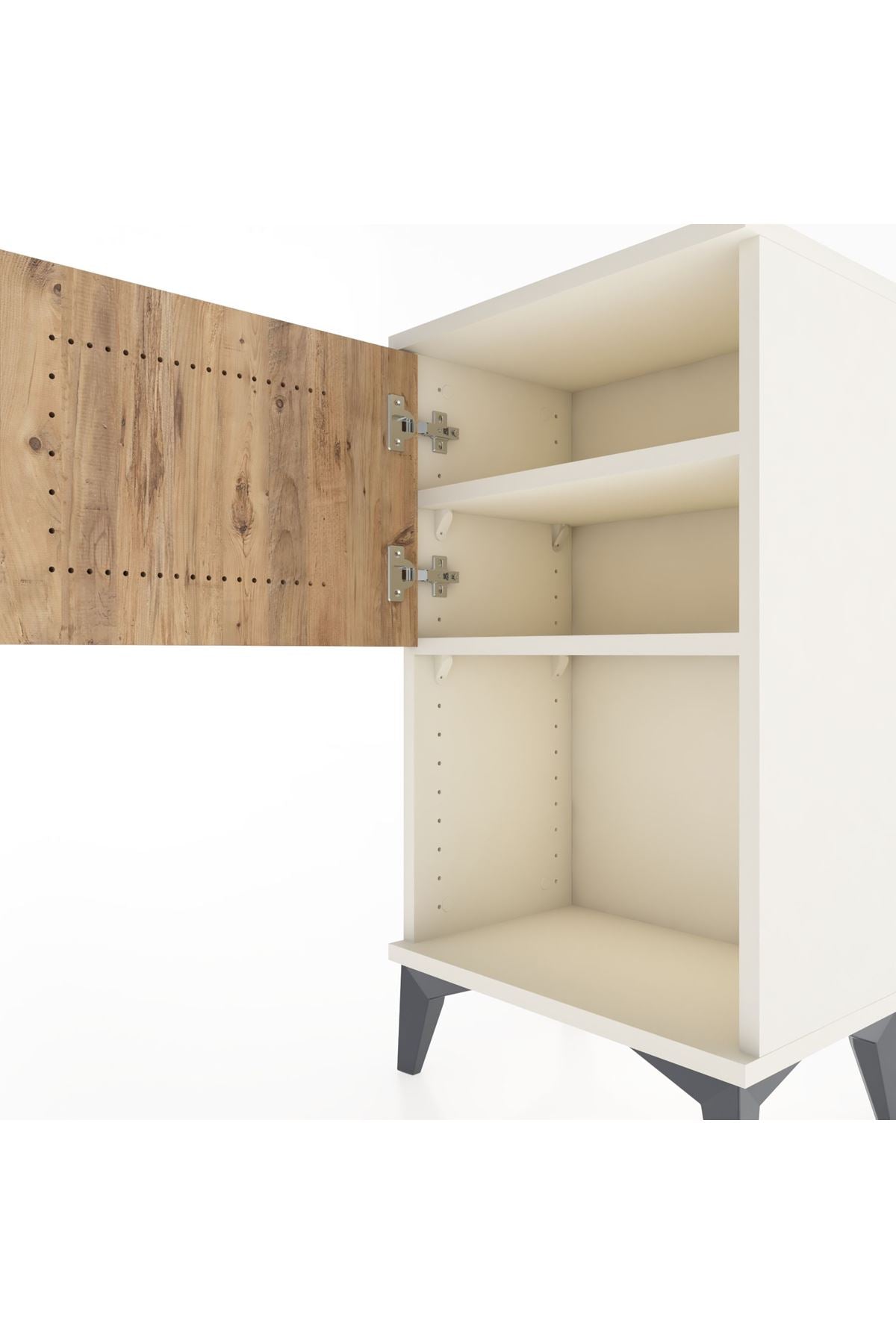 Arges Komodin 2 Raflı Tek Kapaklı 44x30x80 Aytaşı-Çam