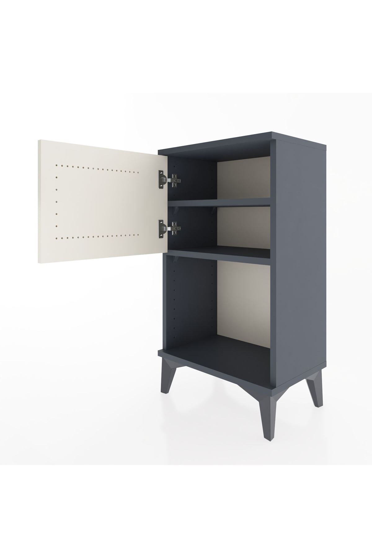 Arges Komodin 2 Raflı Tek Kapaklı 44x30x80 Antrasit-Aytaşı