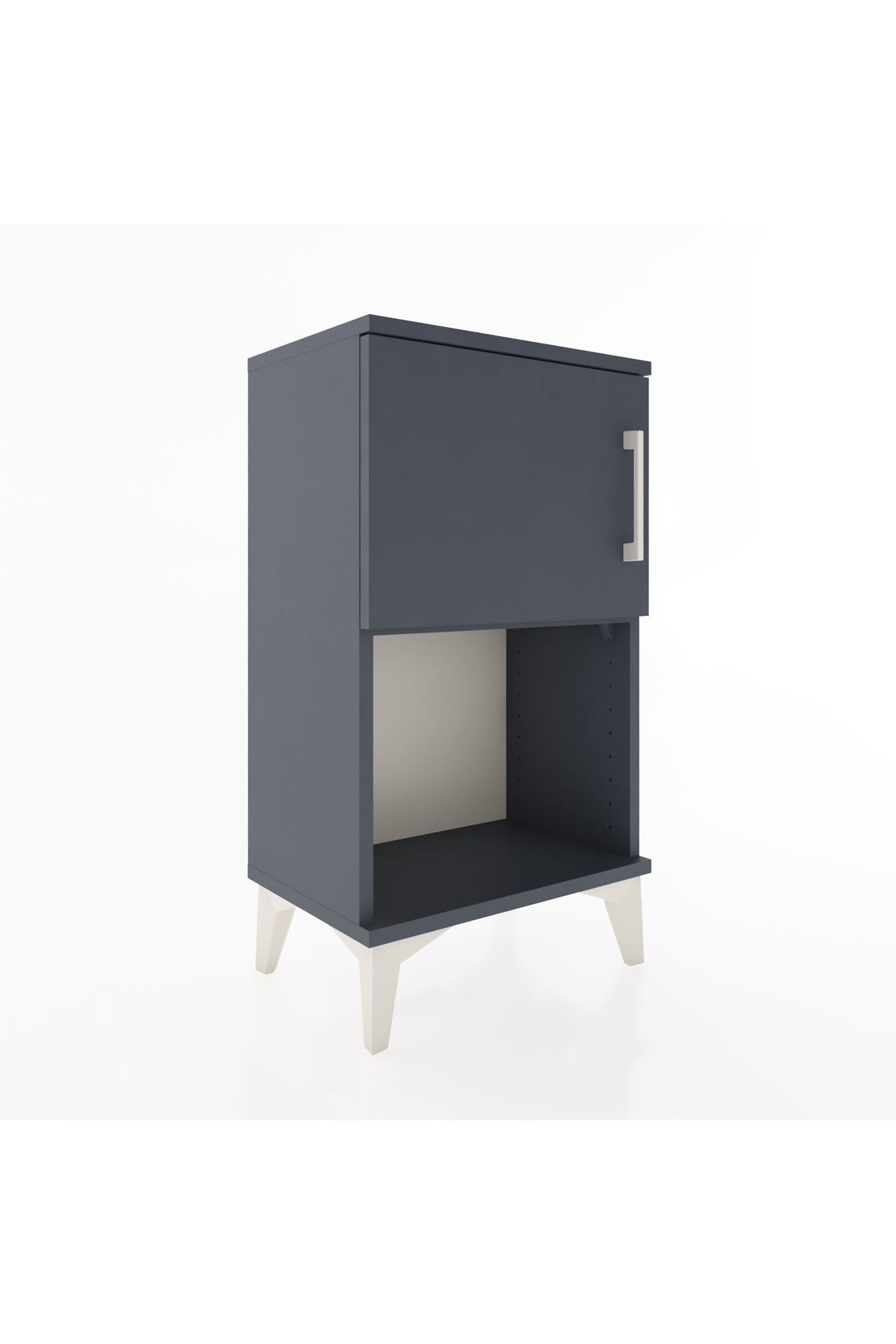 Arges Komodin 2 Raflı Tek Kapaklı 44x30x80 Antrasit-Antrasit