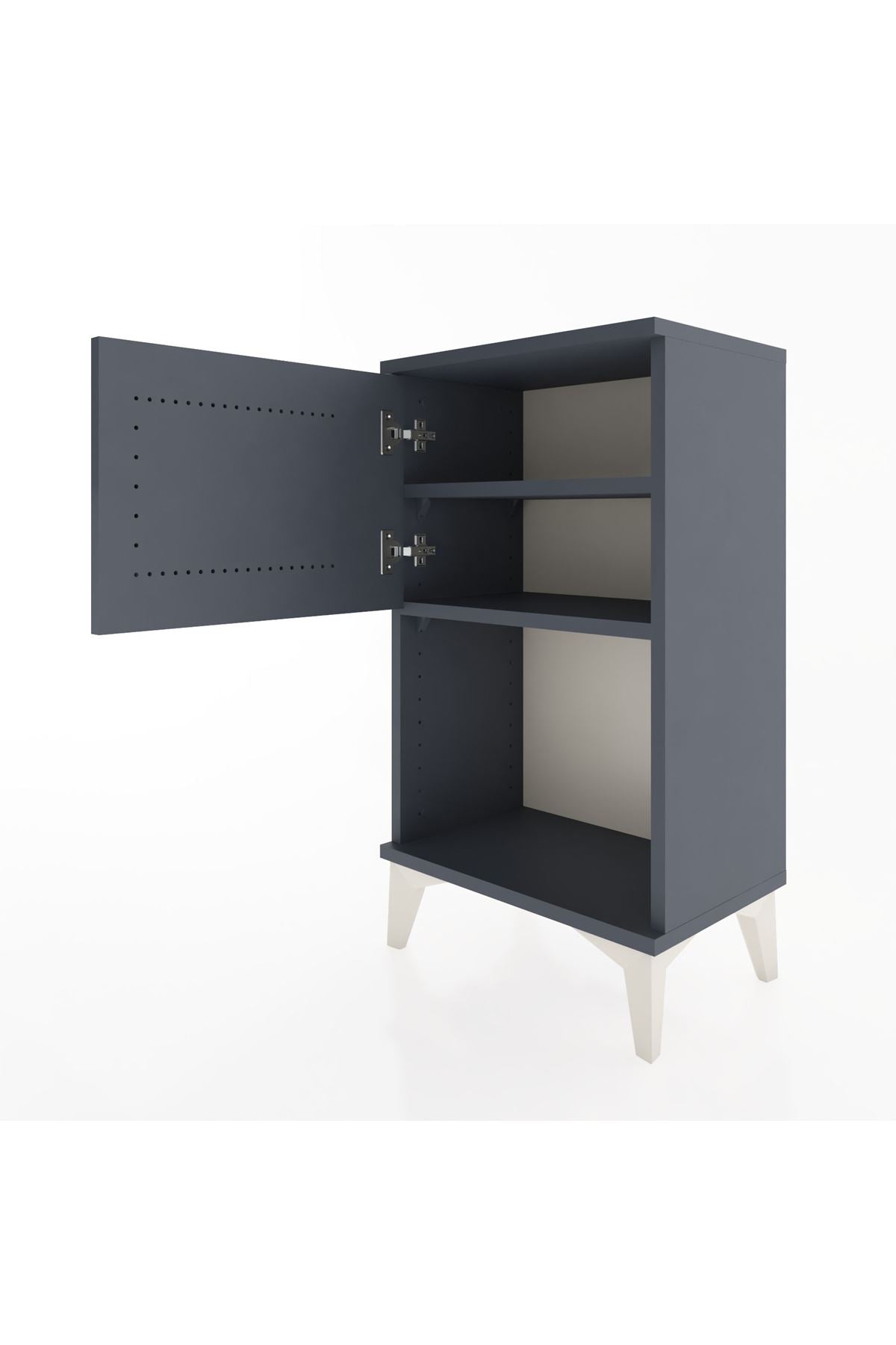 Arges Komodin 2 Raflı Tek Kapaklı 44x30x80 Antrasit-Antrasit