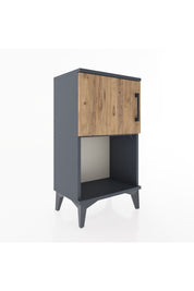 Arges Komodin 2 Raflı Tek Kapaklı 44x30x80 Antrasit-Çam