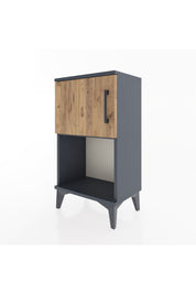 Arges Komodin 2 Raflı Tek Kapaklı 44x30x80 Antrasit-Çam