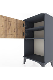 Arges Komodin 2 Raflı Tek Kapaklı 44x30x80 Antrasit-Çam