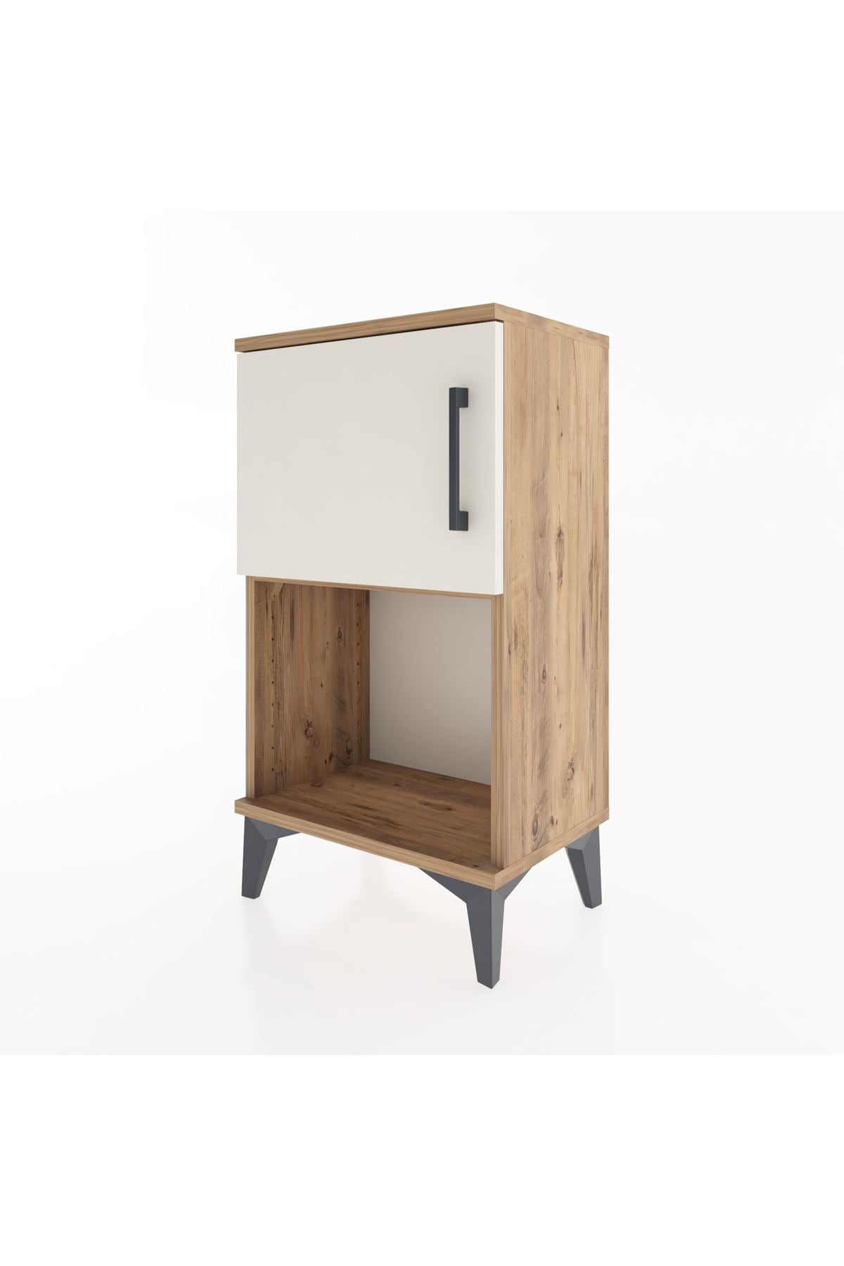 Arges Komodin 2 Raflı Tek Kapaklı 44x30x80 Çam-Aytaşı