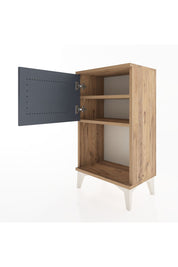 Arges Komodin 2 Raflı Tek Kapaklı 44x30x80 Çam-Antrasit