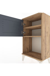 Arges Komodin 2 Raflı Tek Kapaklı 44x30x80 Çam-Antrasit