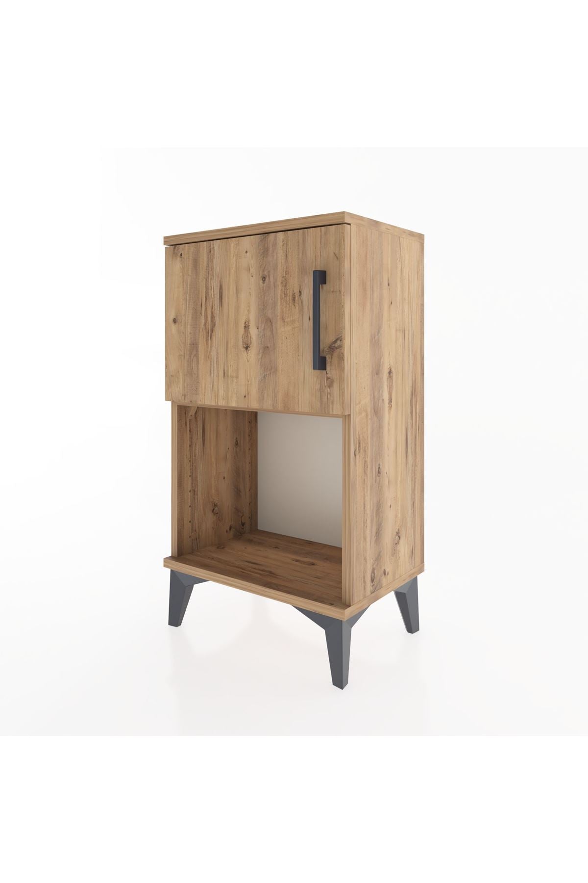 Arges Komodin 2 Raflı Tek Kapaklı 44x30x80 Çam-Çam