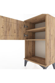 Arges Komodin 2 Raflı Tek Kapaklı 44x30x80 Çam-Çam