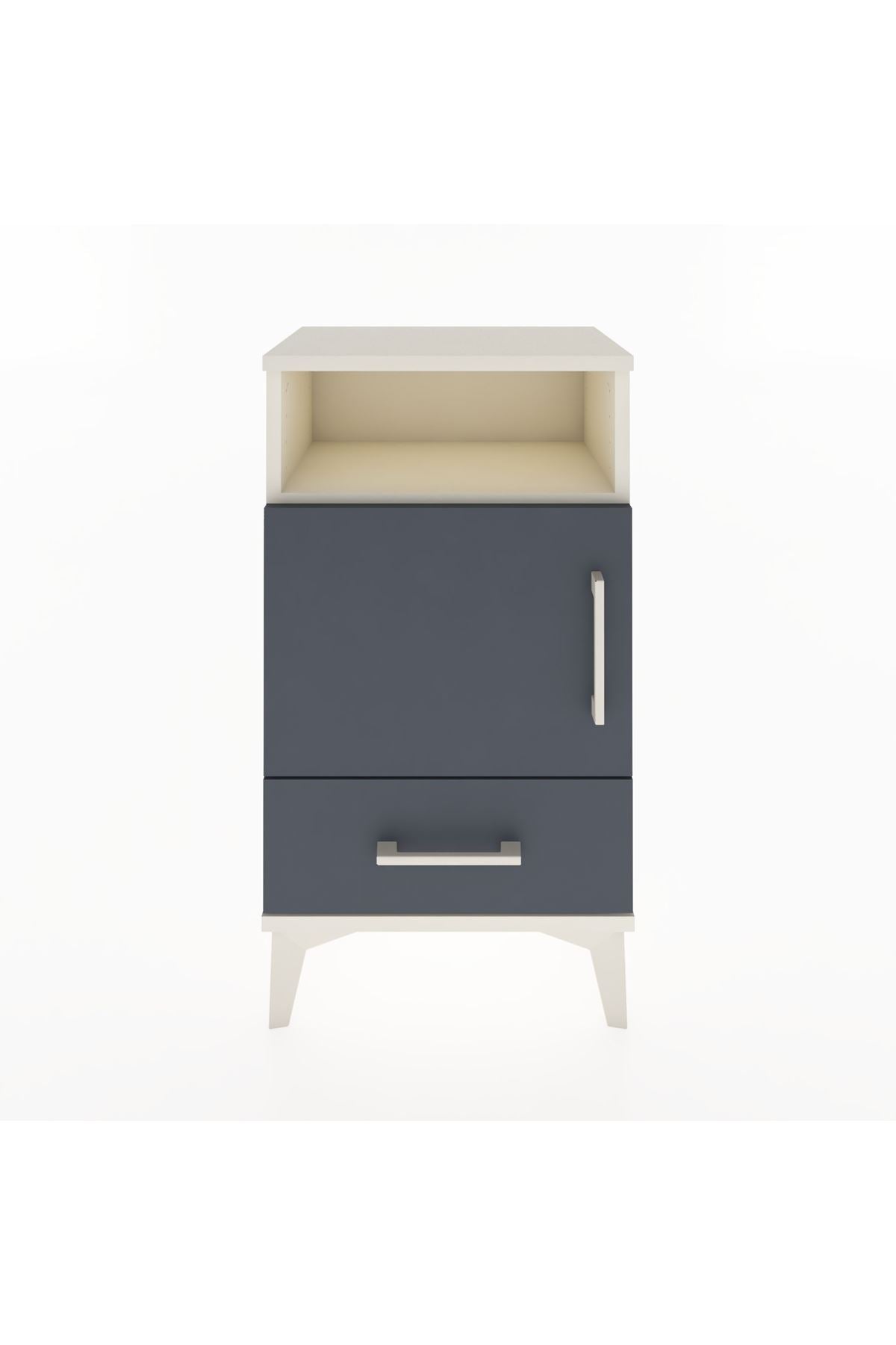 Arges Komodin 3 Raflı Tek Kapaklı 44x30x80 Aytaşı-Antrasit