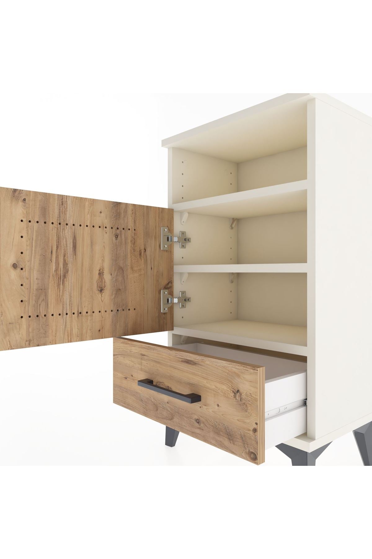 Arges Komodin 3 Raflı Tek Kapaklı 44x30x80 Aytaşı-Çam