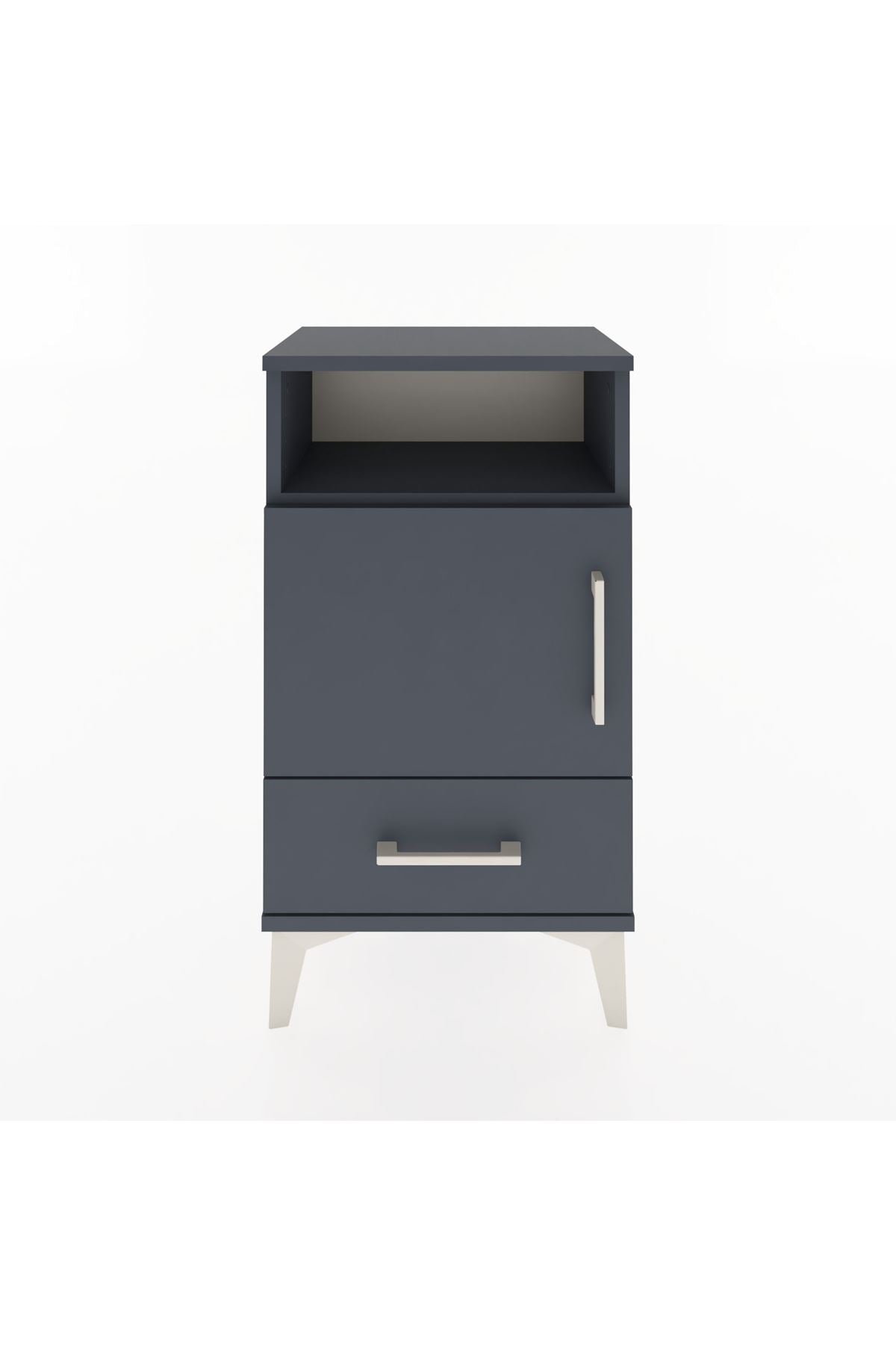 Arges Komodin 3 Raflı Tek Kapaklı 44x30x80 Antrasit-Antrasit