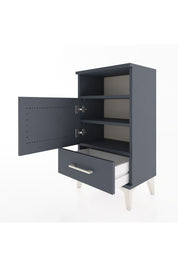 Arges Komodin 3 Raflı Tek Kapaklı 44x30x80 Antrasit-Antrasit