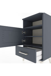 Arges Komodin 3 Raflı Tek Kapaklı 44x30x80 Antrasit-Antrasit