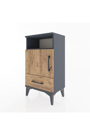 Arges Komodin 3 Raflı Tek Kapaklı 44x30x80 Antrasit-Çam