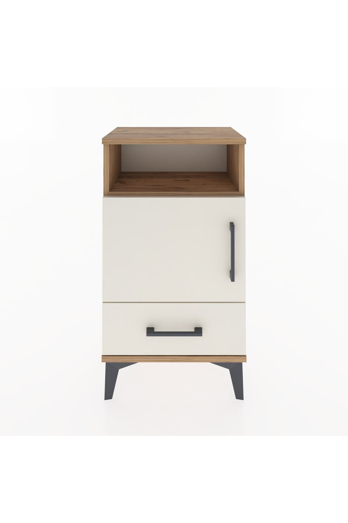 Arges Komodin 3 Raflı Tek Kapaklı 44x30x80 Çam-Aytaşı