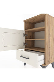 Arges Komodin 3 Raflı Tek Kapaklı 44x30x80 Çam-Aytaşı