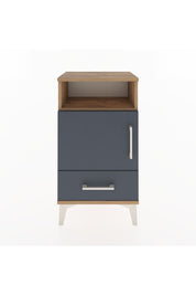 Arges Komodin 3 Raflı Tek Kapaklı 44x30x80 Çam-Antrasit