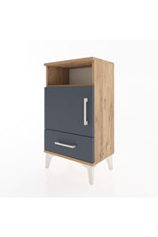 Arges Komodin 3 Raflı Tek Kapaklı 44x30x80 Çam-Antrasit