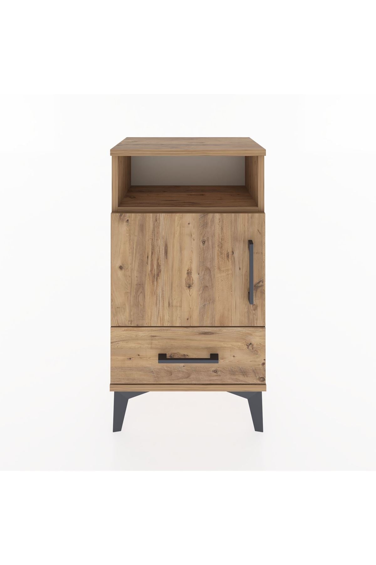 Arges Komodin 3 Raflı Tek Kapaklı 44x30x80 Çam-Çam