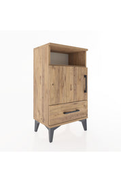 Arges Komodin 3 Raflı Tek Kapaklı 44x30x80 Çam-Çam