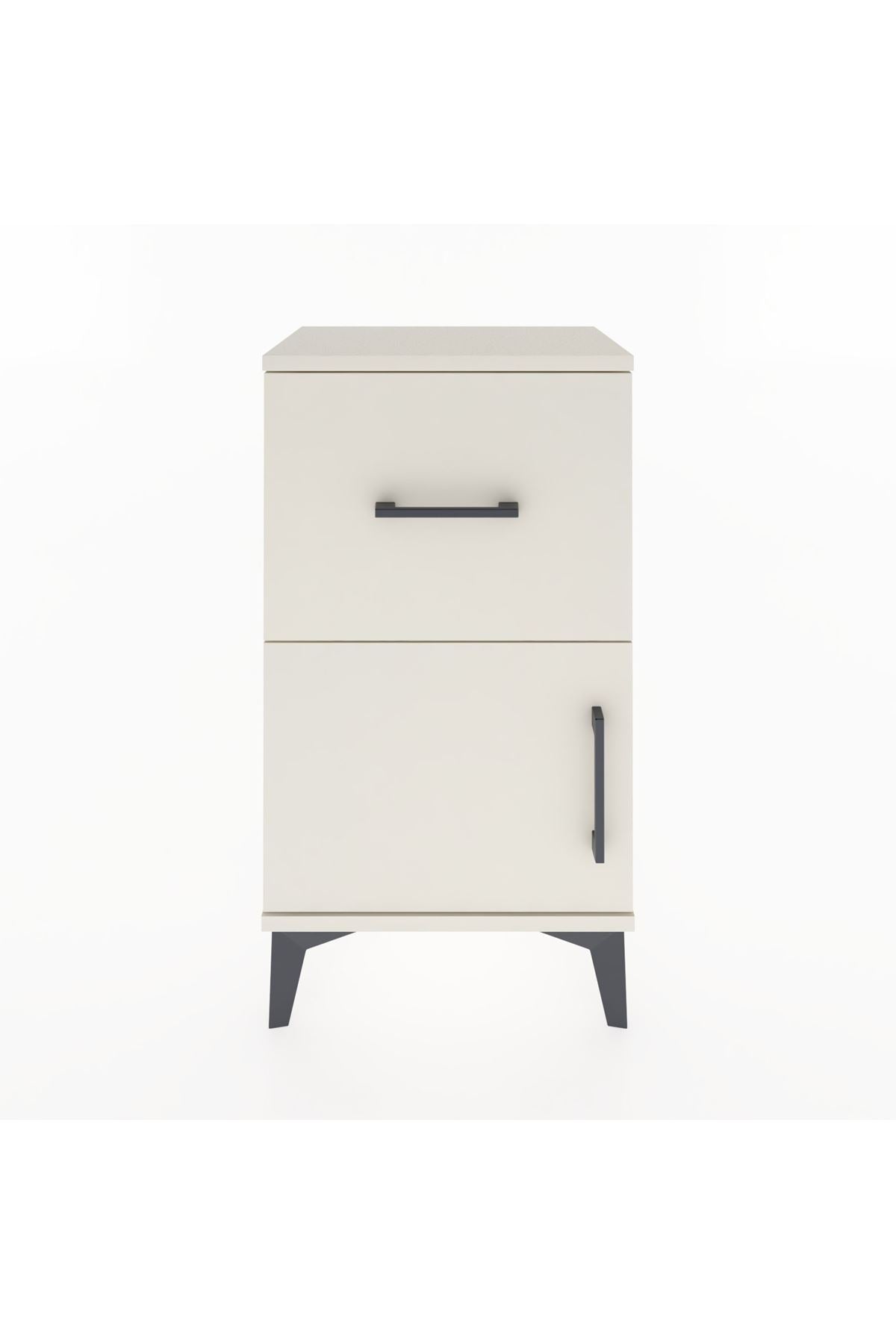 Arges Komodin Tek Raflı Tek Çekmeceli Tek Kapaklı 44x30x80 Aytaşı-Aytaşı