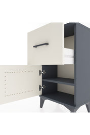 Arges Komodin Tek Raflı Tek Çekmeceli Tek Kapaklı 44x30x80 Antrasit-Aytaşı