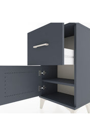 Arges Komodin Tek Raflı Tek Çekmeceli Tek Kapaklı 44x30x80 Antrasit-Antrasit
