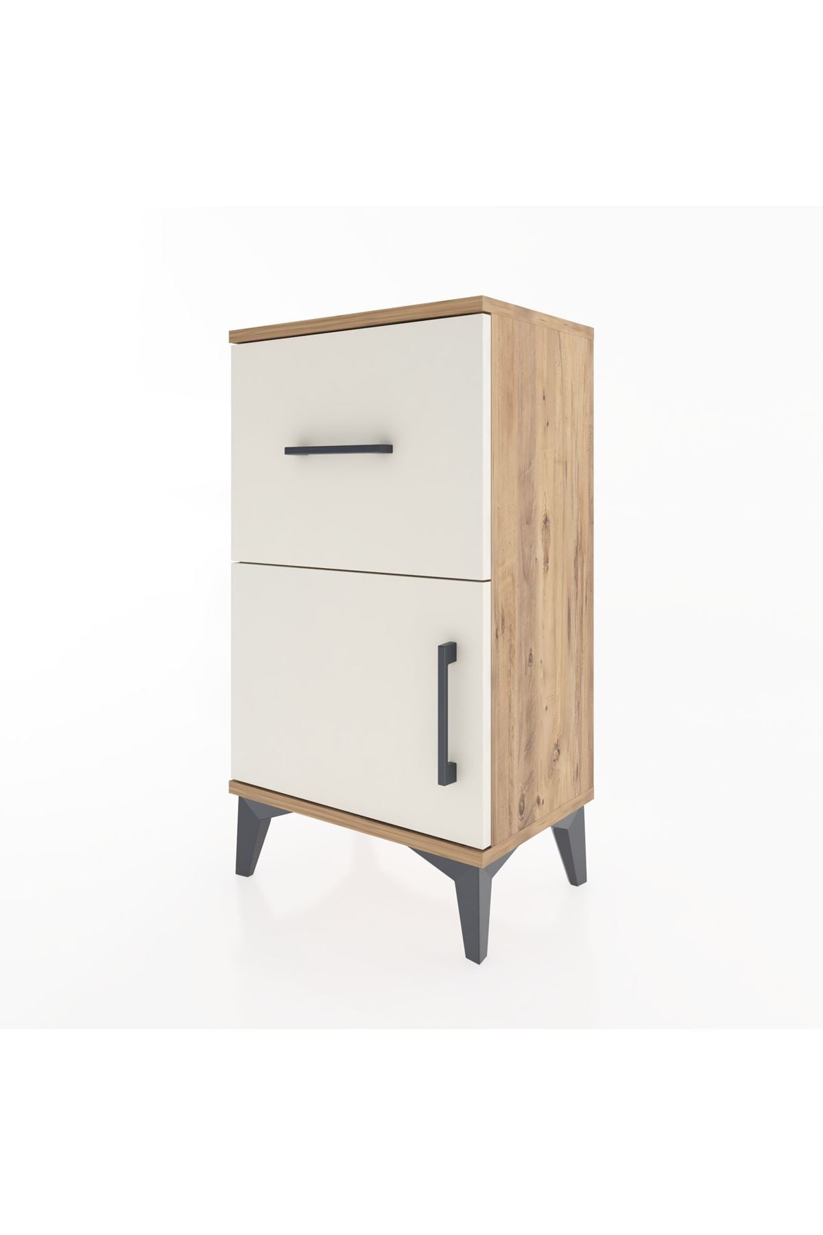 Arges Komodin Tek Raflı Tek Çekmeceli Tek Kapaklı 44x30x80 Çam-Aytaşı