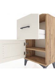 Arges Komodin Tek Raflı Tek Çekmeceli Tek Kapaklı 44x30x80 Çam-Aytaşı