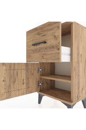 Arges Komodin Tek Raflı Tek Çekmeceli Tek Kapaklı 44x30x80 Çam-Çam