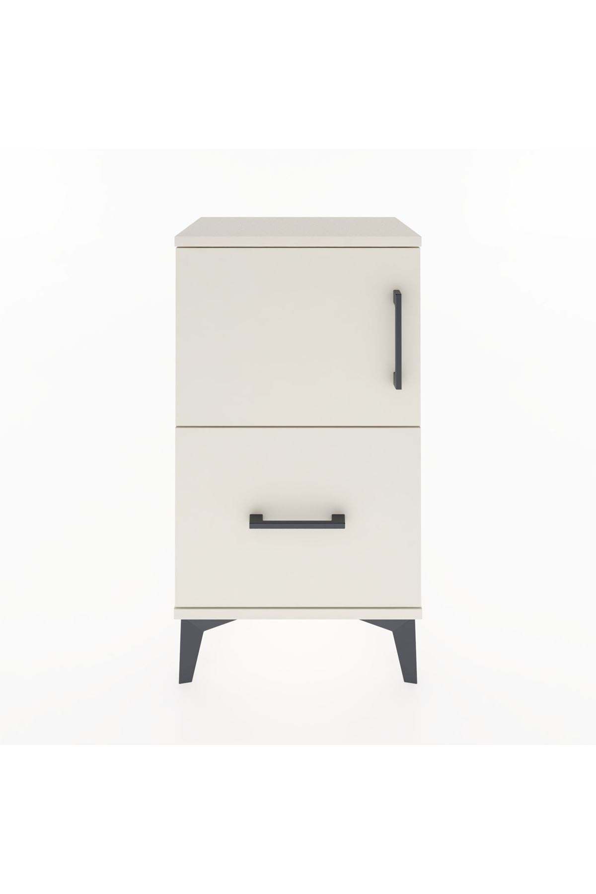 Arges Komodin 2 Raflı Tek Çekmeceli Tek Kapaklı 44x30x80 Aytaşı-Aytaşı