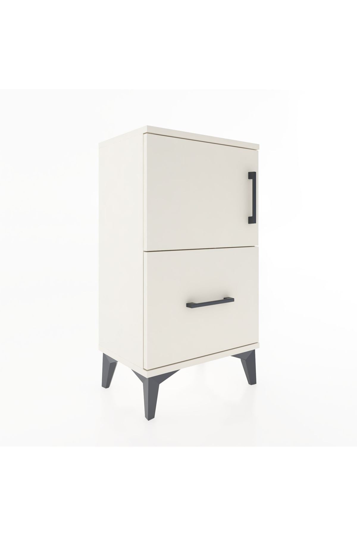 Arges Komodin 2 Raflı Tek Çekmeceli Tek Kapaklı 44x30x80 Aytaşı-Aytaşı