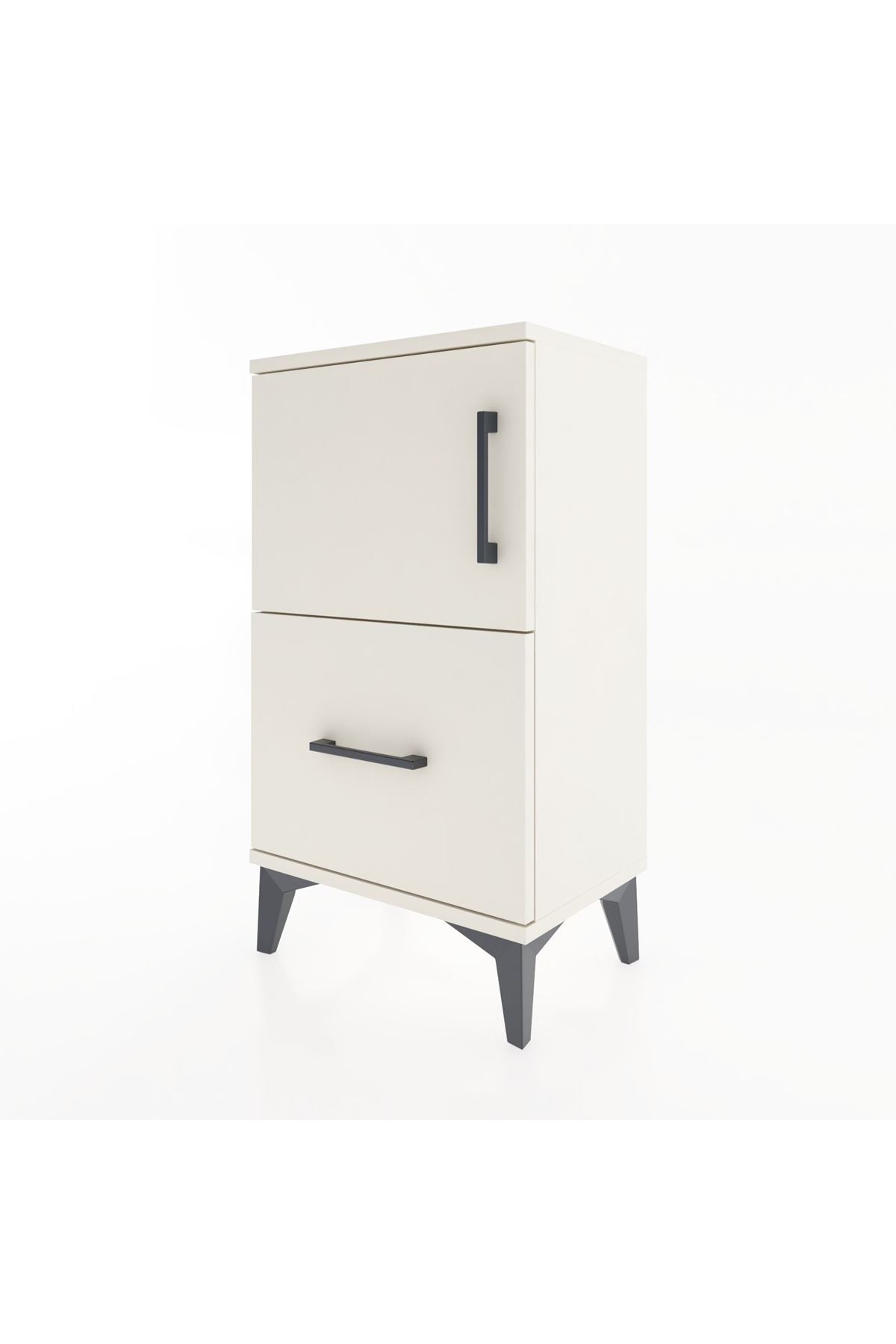 Arges Komodin 2 Raflı Tek Çekmeceli Tek Kapaklı 44x30x80 Aytaşı-Aytaşı