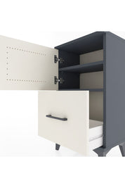 Arges Komodin 2 Raflı Tek Çekmeceli Tek Kapaklı 44x30x80 Antrasit-Aytaşı