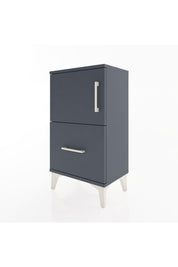 Arges Komodin 2 Raflı Tek Çekmeceli Tek Kapaklı 44x30x80 Antrasit-Antrasit