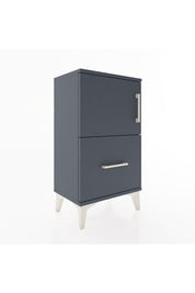 Arges Komodin 2 Raflı Tek Çekmeceli Tek Kapaklı 44x30x80 Antrasit-Antrasit