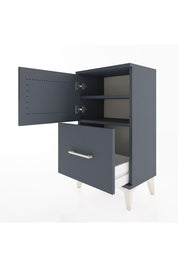 Arges Komodin 2 Raflı Tek Çekmeceli Tek Kapaklı 44x30x80 Antrasit-Antrasit