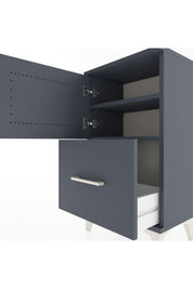 Arges Komodin 2 Raflı Tek Çekmeceli Tek Kapaklı 44x30x80 Antrasit-Antrasit