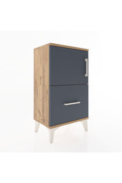 Arges Komodin 2 Raflı Tek Çekmeceli Tek Kapaklı 44x30x80 Çam-Antrasit