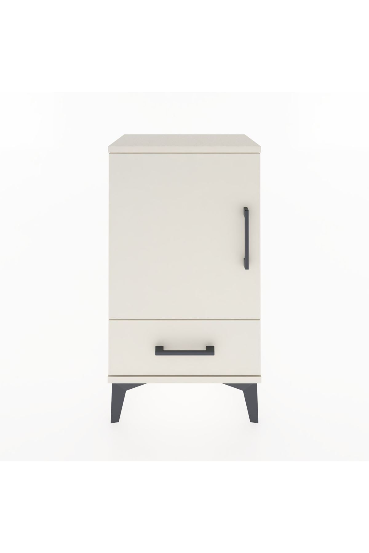Arges Komodin 2 Raflı Tek Çekmeceli Tek Kapaklı 44x30x80 Aytaşı-Aytaşı
