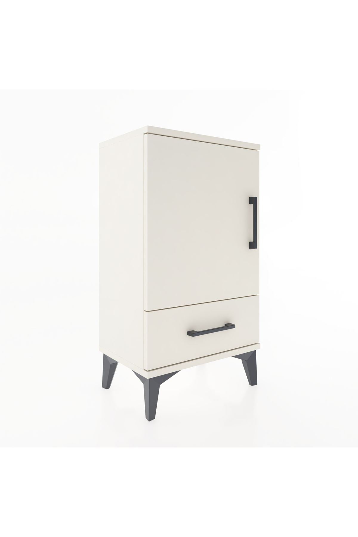 Arges Komodin 2 Raflı Tek Çekmeceli Tek Kapaklı 44x30x80 Aytaşı-Aytaşı