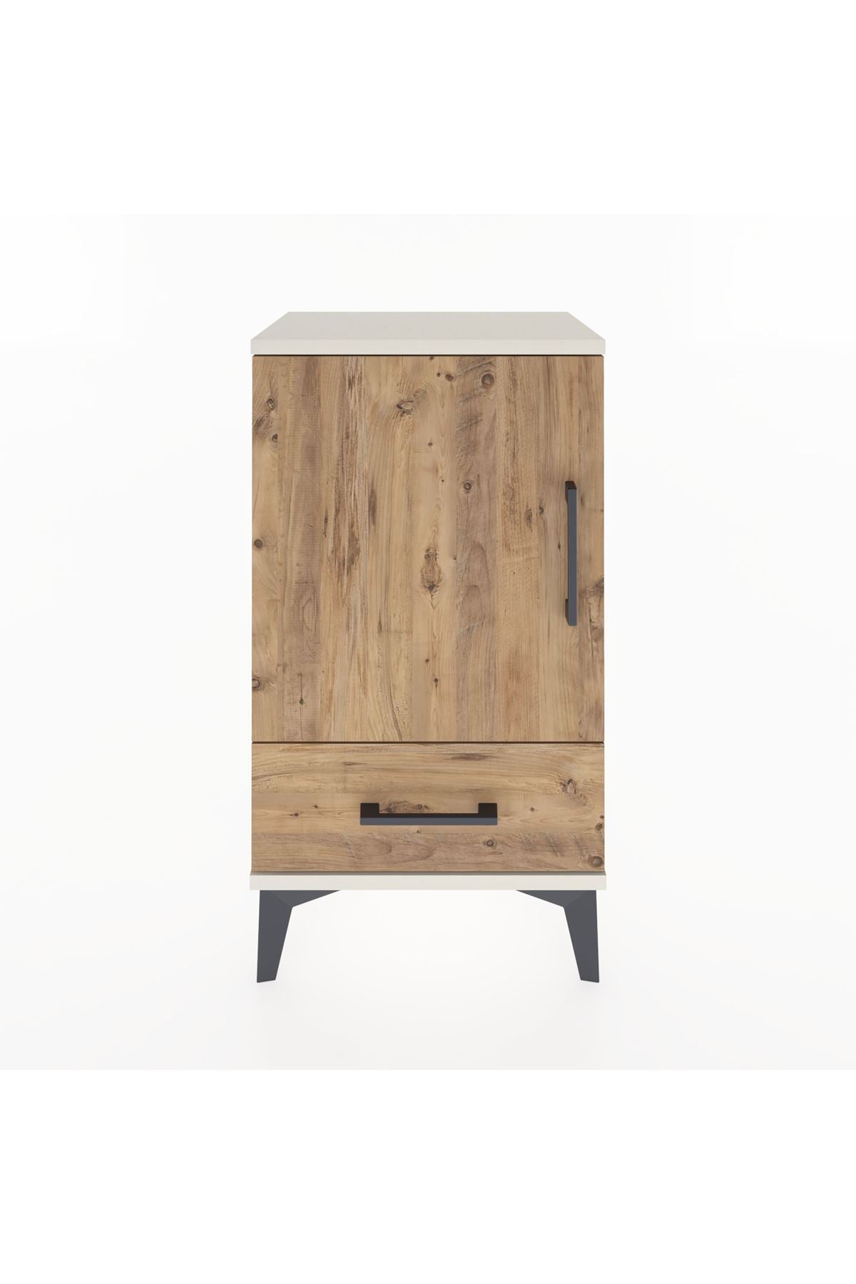 Arges Komodin 2 Raflı Tek Çekmeceli Tek Kapaklı 44x30x80 Aytaşı-Çam