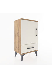 Arges Komodin 2 Raflı Tek Çekmeceli Tek Kapaklı 44x30x80 Çam-Aytaşı